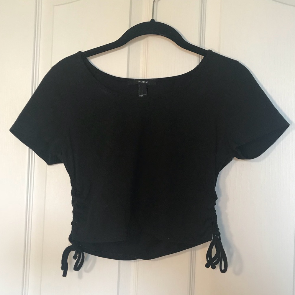 Forever 21 Black Fitted Crop Top
